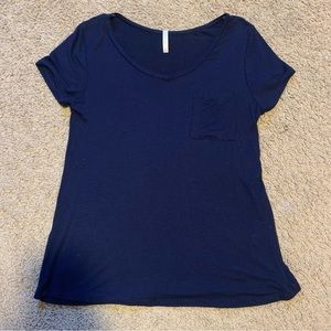 Navy blue V-neck
